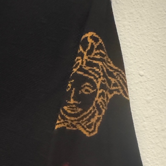 Versace Black V-Neck Sweater with Gold Accents - Picture 4 of 8